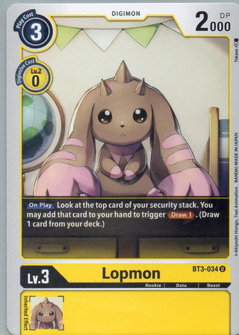 BT3-034 U Lopmon - Uncommon - KC Collectibles au