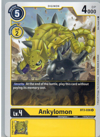 BT3-036 U Ankylomon - Uncommon - KC Collectibles au