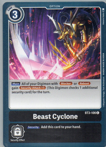 BT3-106 C Beast Cyclone - Common - KC Collectibles au