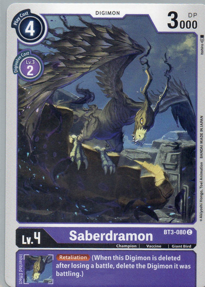 BT3-080 C Saberdramon - Common - KC Collectibles au