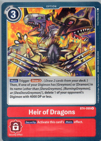 BT4-099 U Heir of Dragons - Uncommon - KC Collectibles au