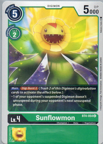 BT4-054 U Sunflowmon - Uncommon - KC Collectibles au