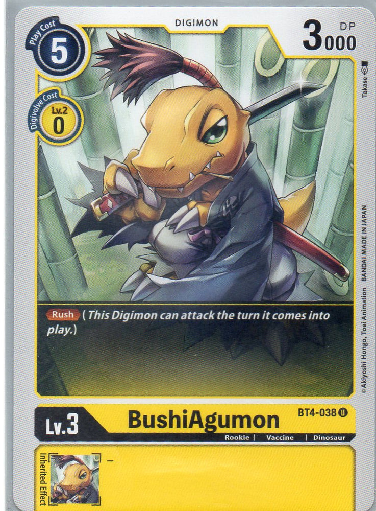 BT4-038 U BushiAgumon - Uncommon - KC Collectibles au