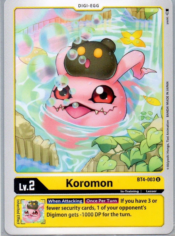 BT4-003 U Koromon - Uncommon - KC Collectibles au