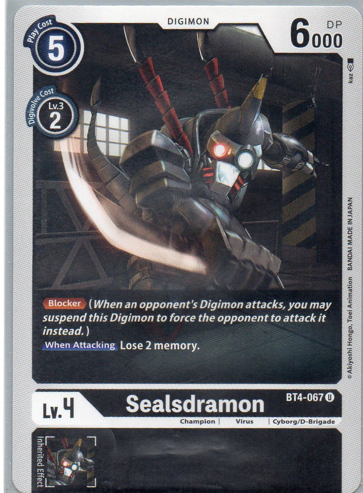 BT4-067 U Sealsdramon - Uncommon - KC Collectibles au