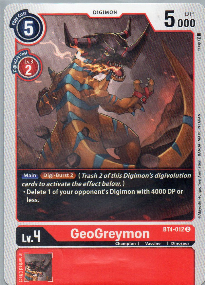 BT4-012 C GeoGreymon - Common - KC Collectibles au