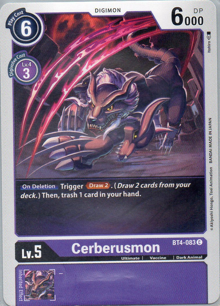 BT4-083 C Cerberusmon - Common - KC Collectibles au